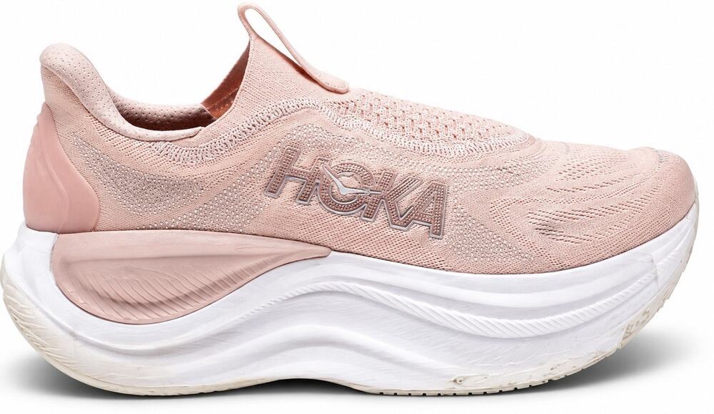 HOKA One Skyward Laceless Women 12 Pink/White Slip On Running Shoes Sneakers